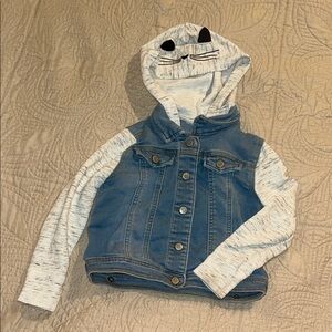 Kids Blue Denim Jacket with Cat Hood